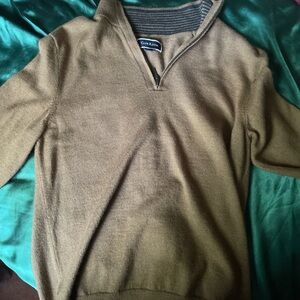 Brown and tan quarter zip jumper men’s small women’s medium/large